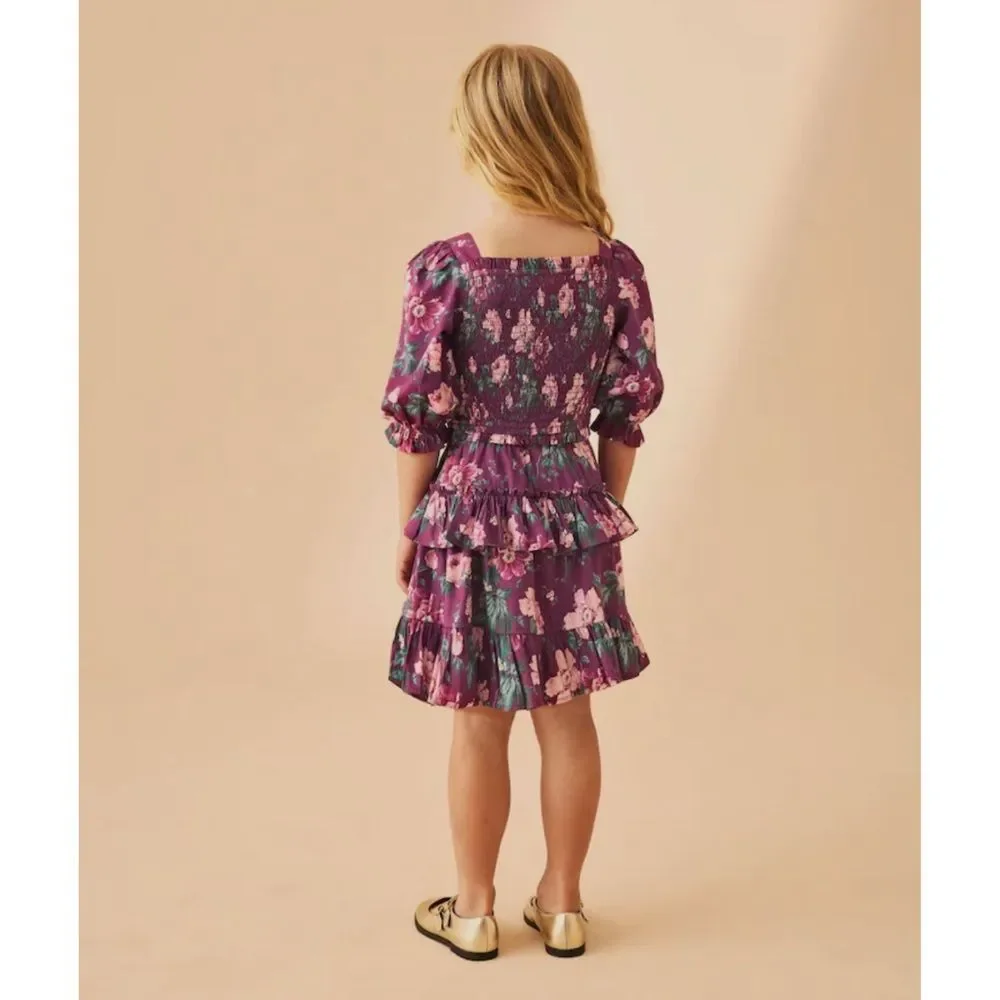Laura Ashley Berry Pink Peony Garden‎ Smocked Top And Skirt Set New!